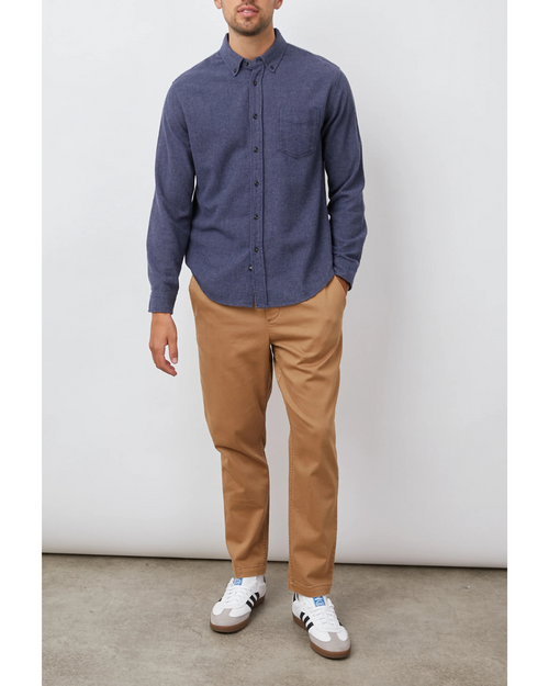 Runson Button Down Heather Blue