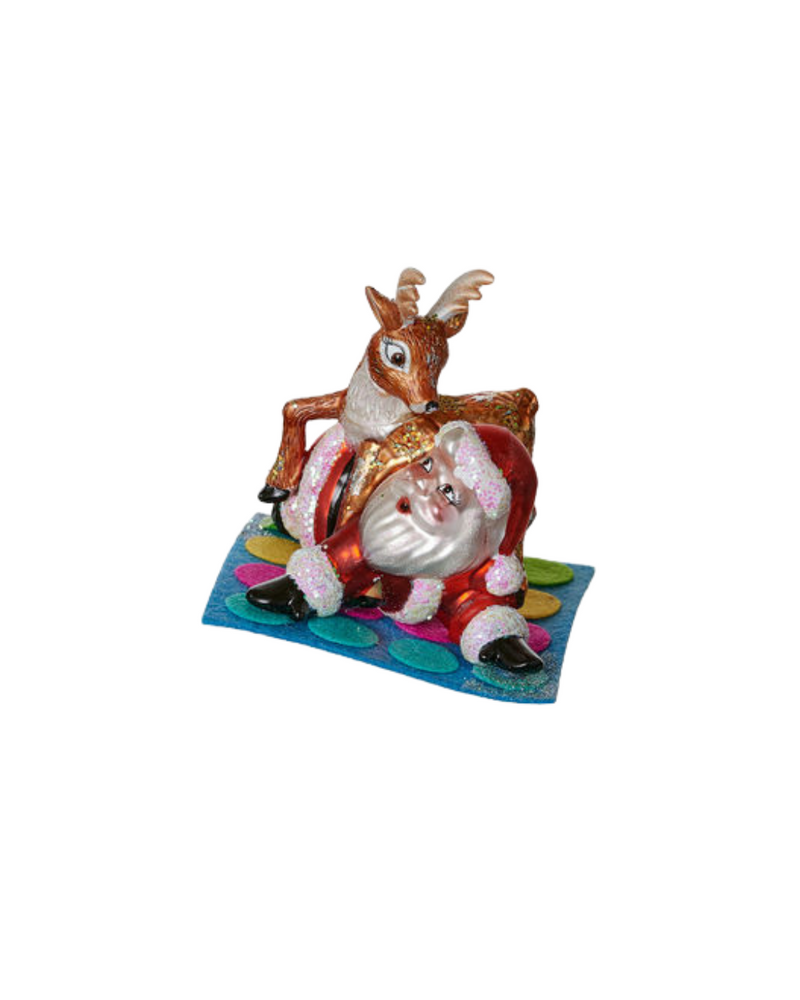 Santa Reindeer Twister Ornament