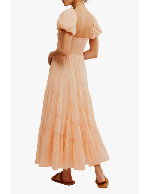 Short Sleeve Sundrenched Maxi Almost Apricot