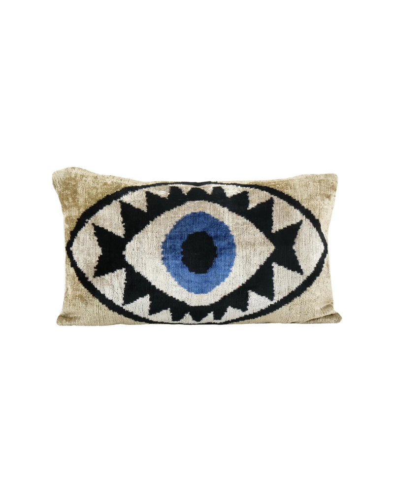 Silk Velvet Ikat Pillow Big Eye