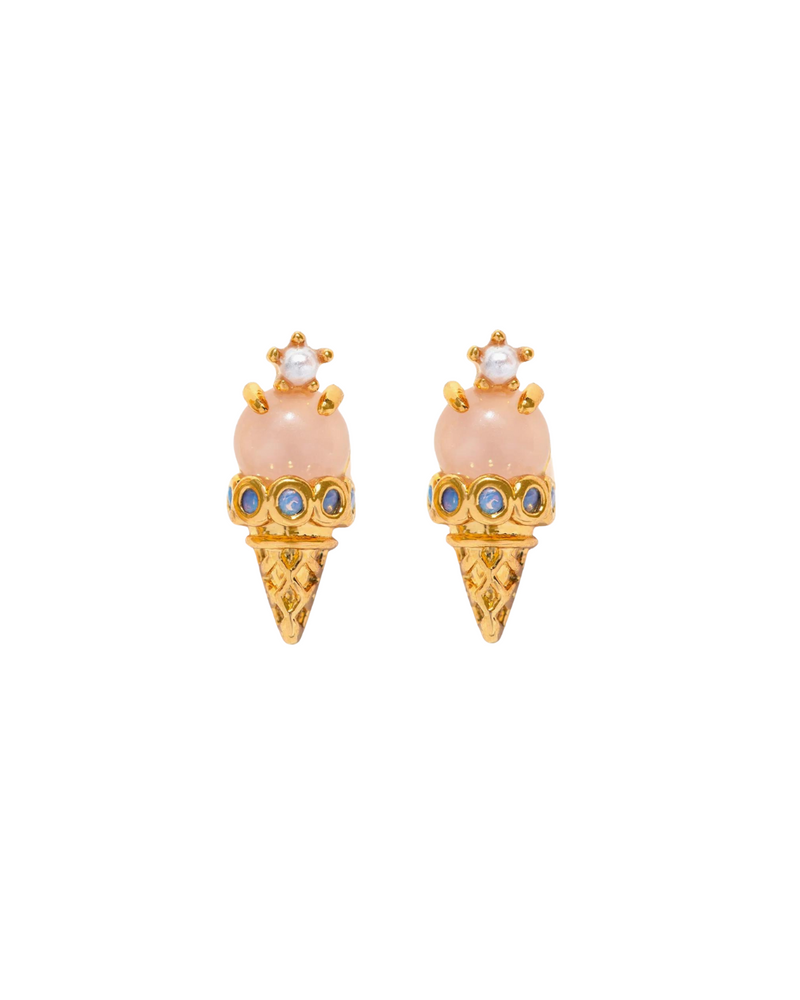 Single Ice Cream Stud Gold