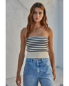 Stacie Tube Top Cream Navy