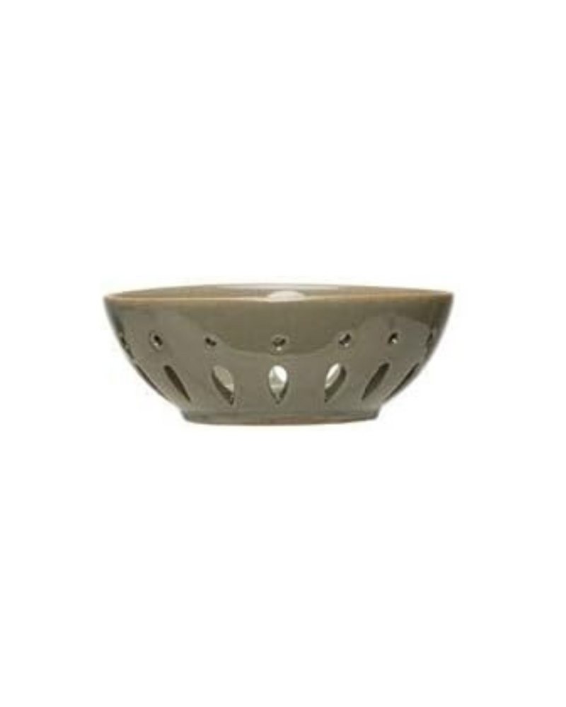 Stoneware Berry Bowl Green