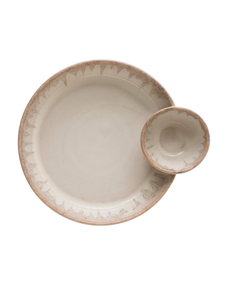 Stoneware Serving Dish Cream