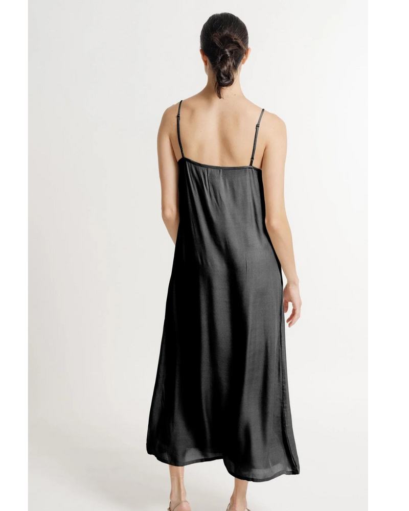 Strappy Cupro Maxi Black