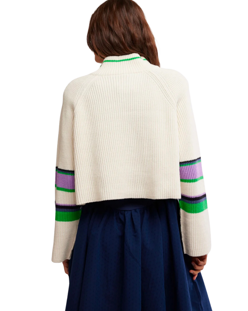 Striped Greta Half Zip Sugar Swirl Combo