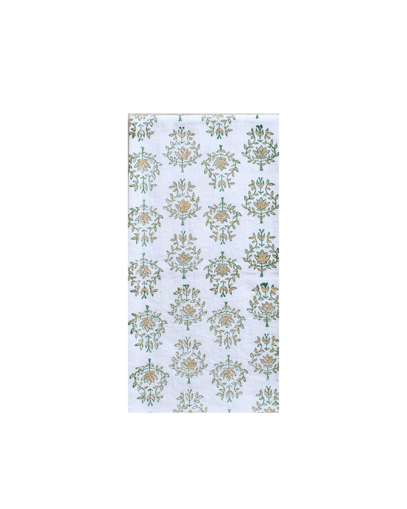 Tea Towel Lotus Evergreen Gold