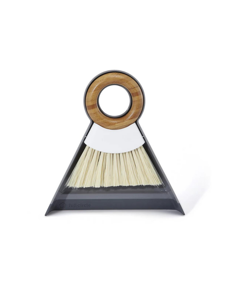 Tiny Team Mini Broom And Dustpan Gray White