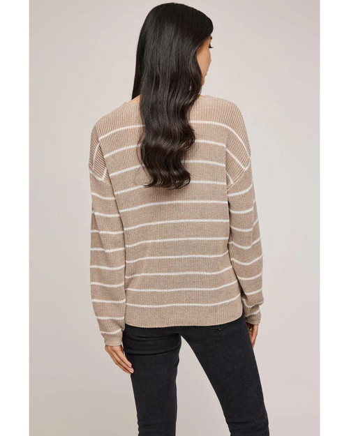 Tucker Sweater Heather Cashew Stripe