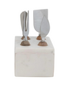 Wood Cheese Knife Set With Marble Holder