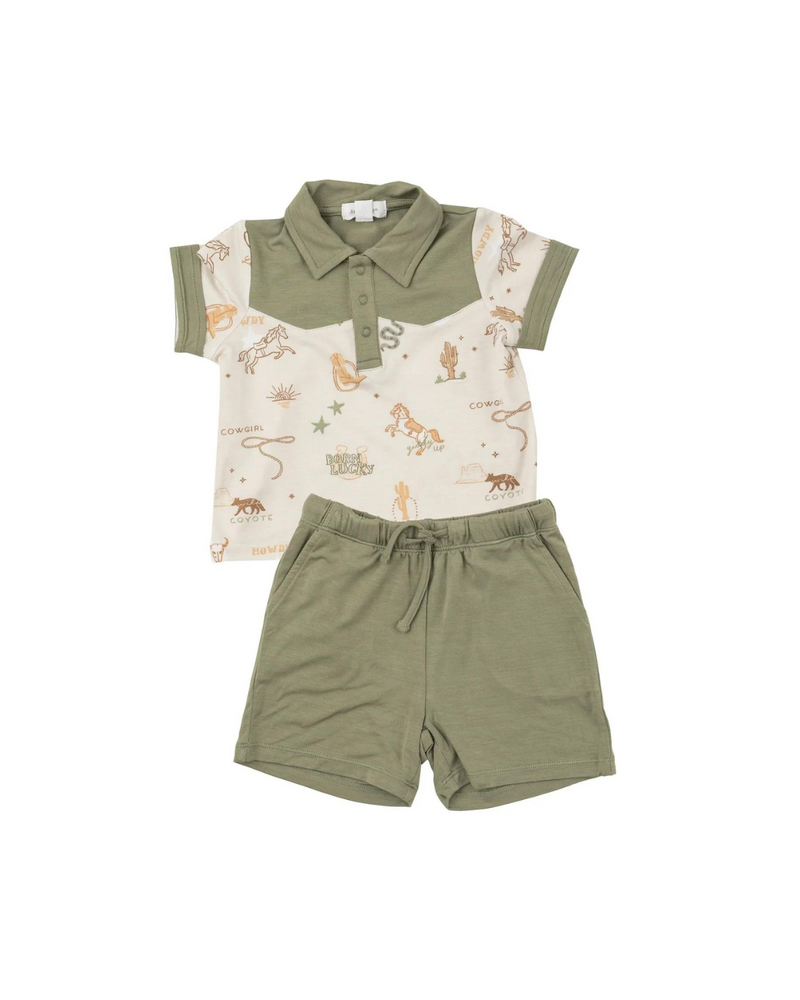 Cowboy Polo Short Set