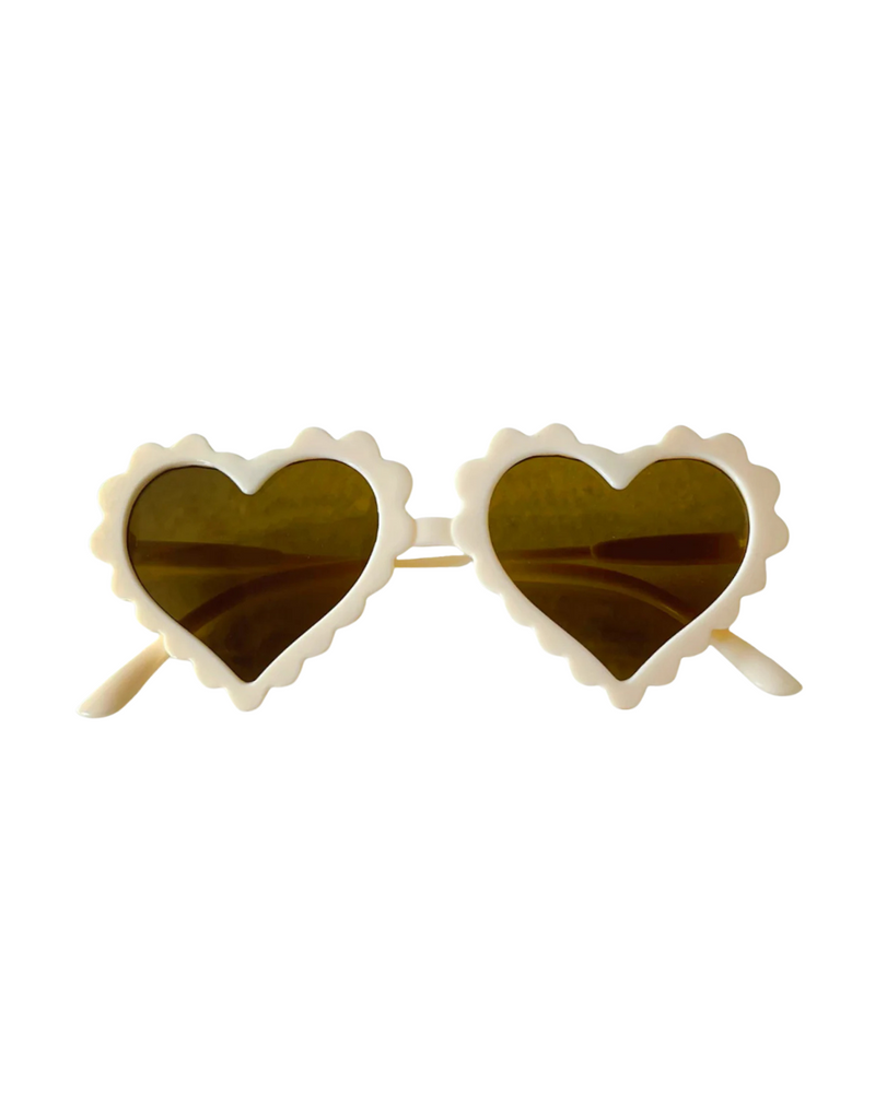 Valentines Sunglasses Ivory Scallop Heart