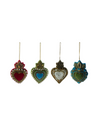 Velvet Sacred Heart Ornament Asst