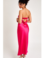 Vivian Strapless Slip Dress Fuchsia