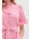 Wanda Flutter Tie Waist Mini Dress Pink