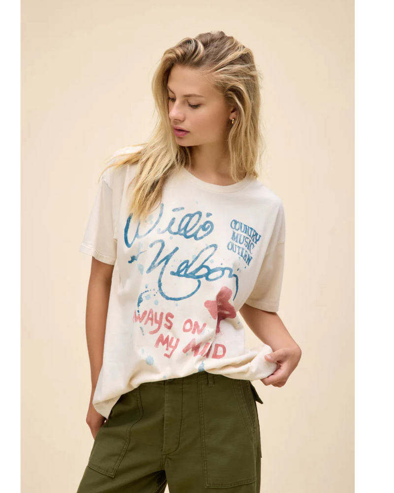 Willie Nelson Always On My Mind Tee Dirty White