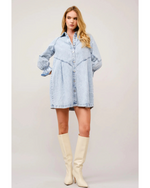 Winona Quarter Sleeve Denim Shirt Dress