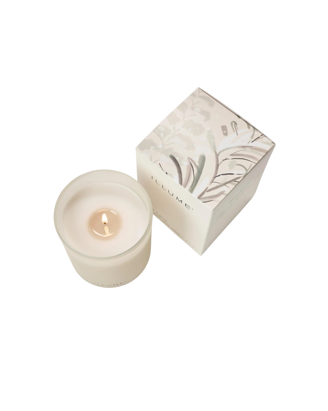 Winter White Glass Candle