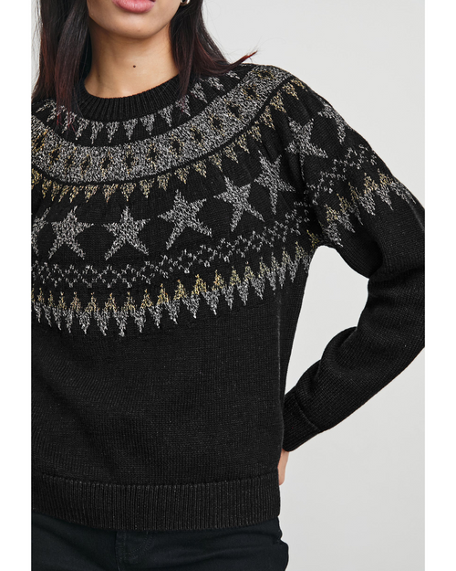 Zoey Sweater Metallic Fair Isle