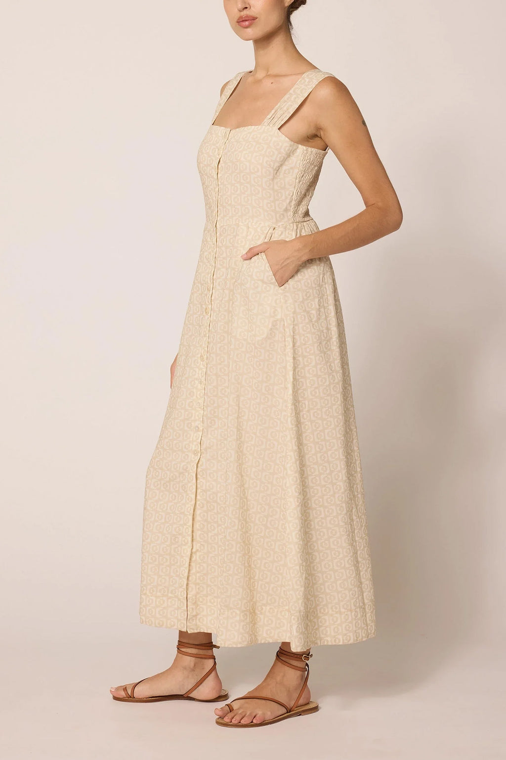Amada Ankle Dress in the Rialto Print from Cleobella