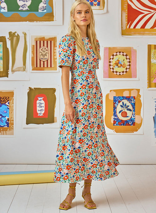 casey dress from Hunter Bell in catnap print 	25SPD71Ctnp