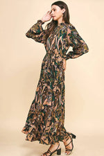 Cassandra Patterned Maxi Dress Black Multi