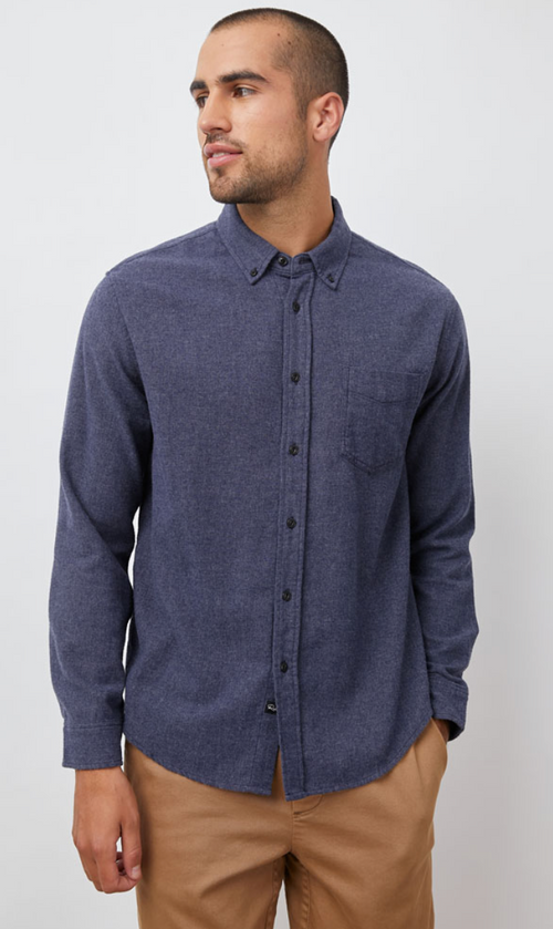 Runson Button Down Heather Blue