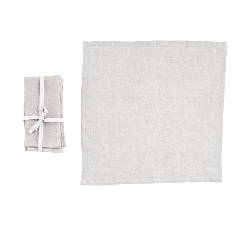 Stonewashed Linen Napkin Set Ivory