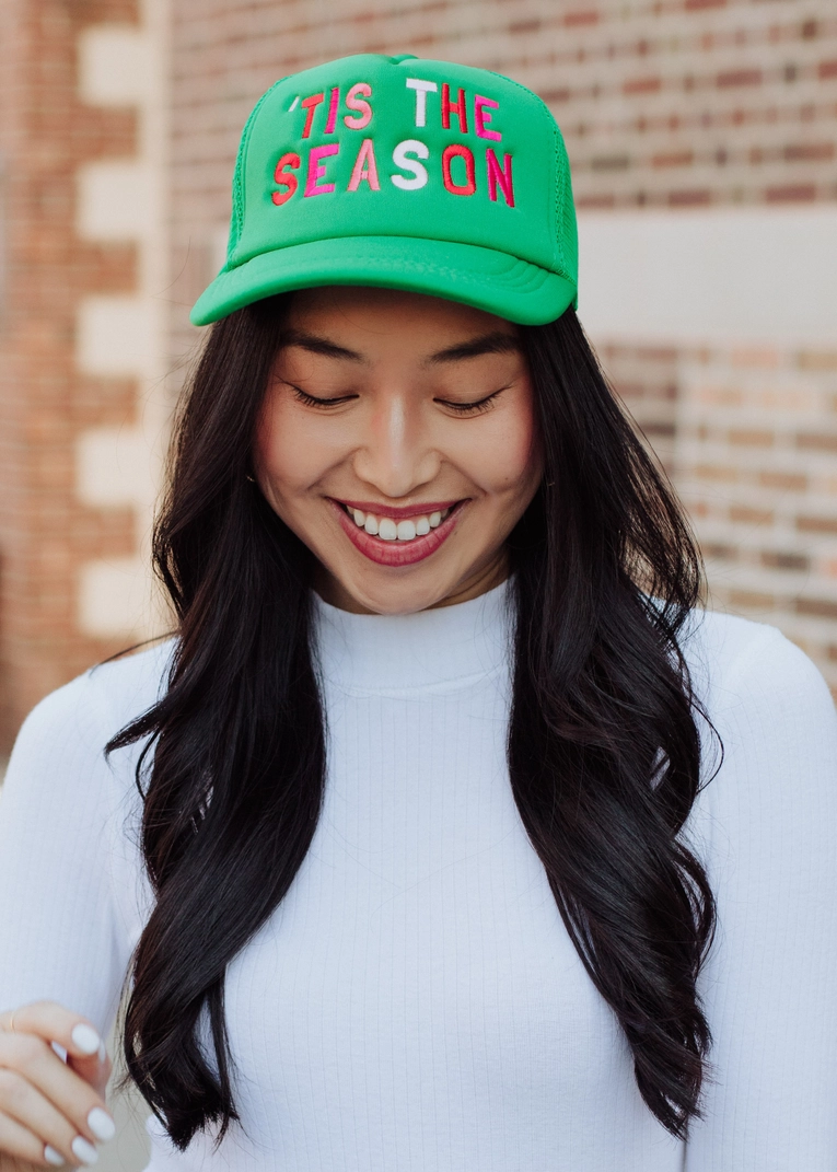 Tis The Season Trucker Hat Green