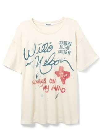 Willie Nelson Always On My Mind Tee Dirty White