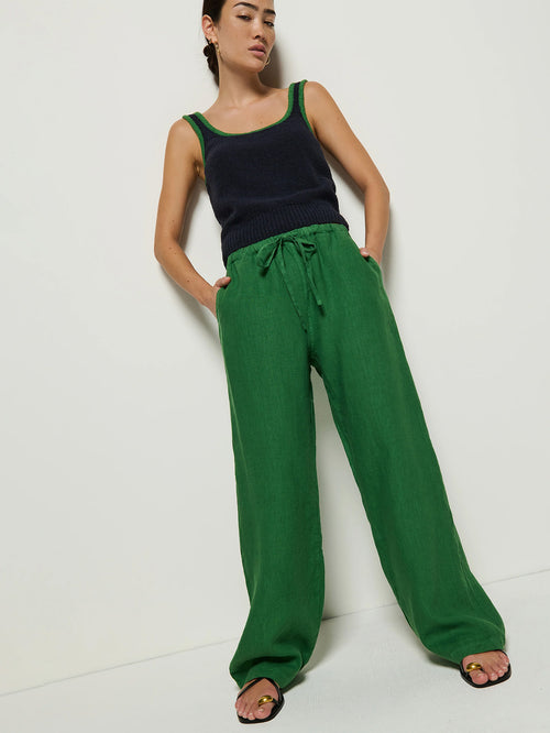 Lucia Tie Waist Pant Green Lawn