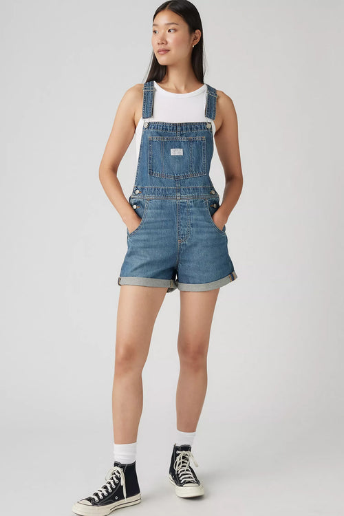 Levi's shortalls shorteralls denim one piece medium wash 52333-0057