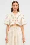 Sivan Floral Embroidered Blouse Cream