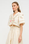 Sivan Floral Embroidered Blouse Cream