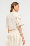 Sivan Floral Embroidered Blouse Cream