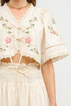 Sivan Floral Embroidered Blouse Cream