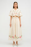 Sivan Floral Embroidered Blouse Cream