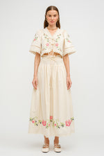 Sivan Floral Embroidered Blouse Cream