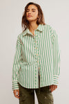 Striped Varsity Vibes Shirt Green Combo