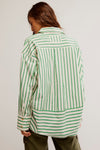 Striped Varsity Vibes Shirt Green Combo