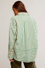 Striped Varsity Vibes Shirt Green Combo