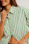 Striped Varsity Vibes Shirt Green Combo