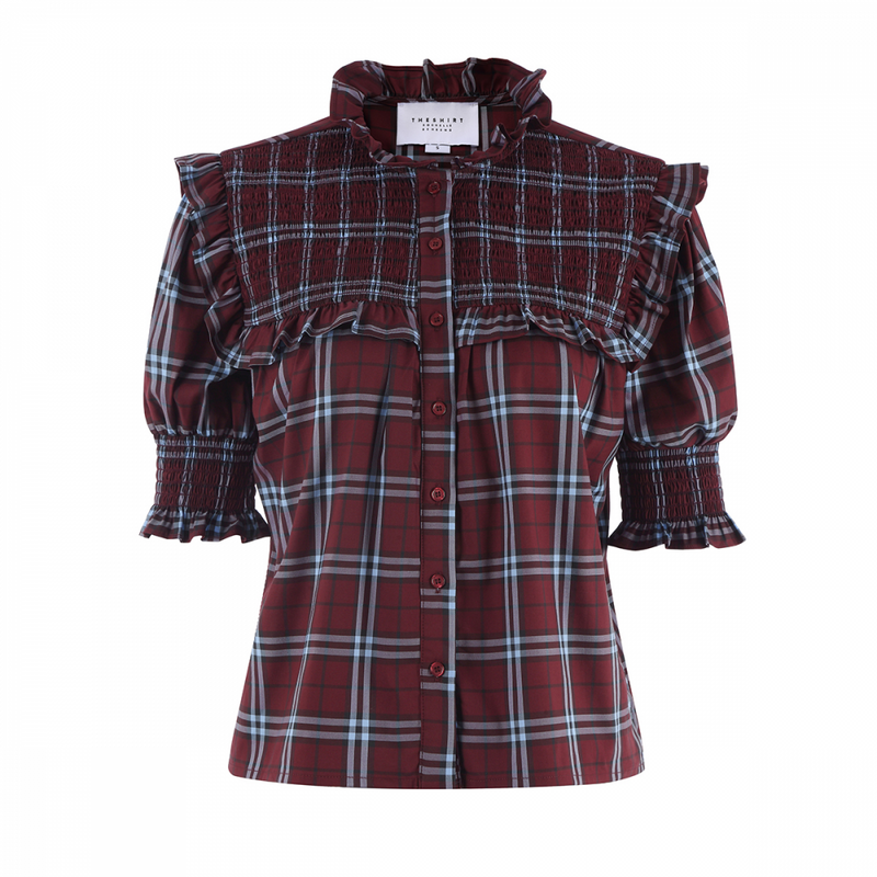 The Nicolette Shirt Aqua Plaid