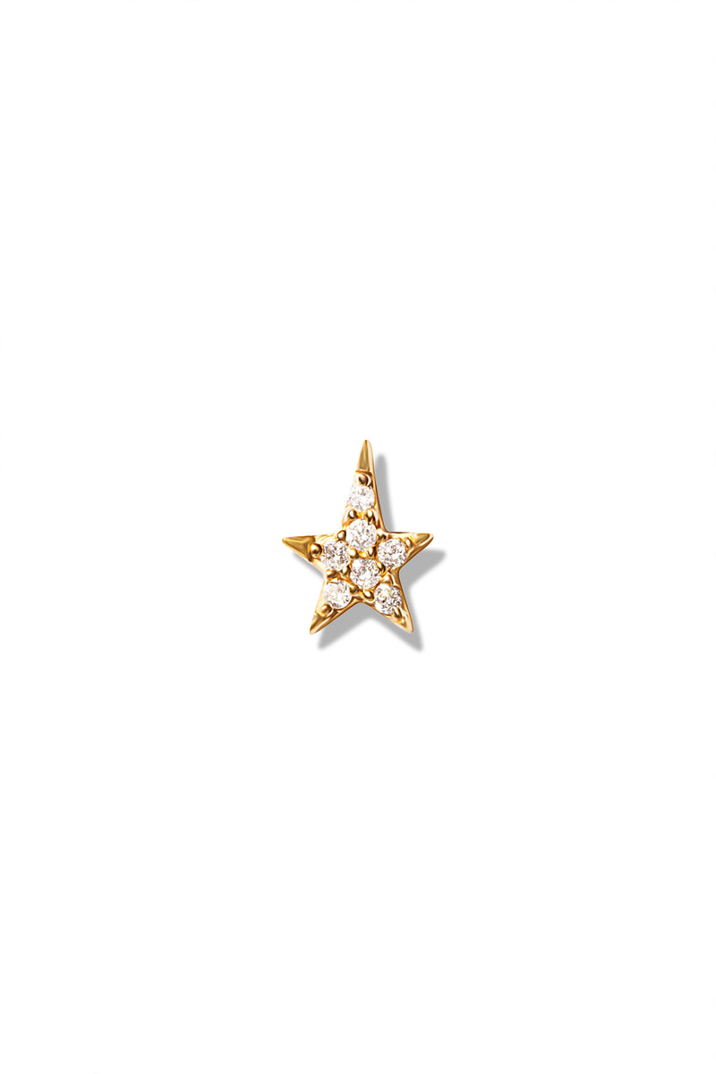 14K BG Twinkle Star Stud