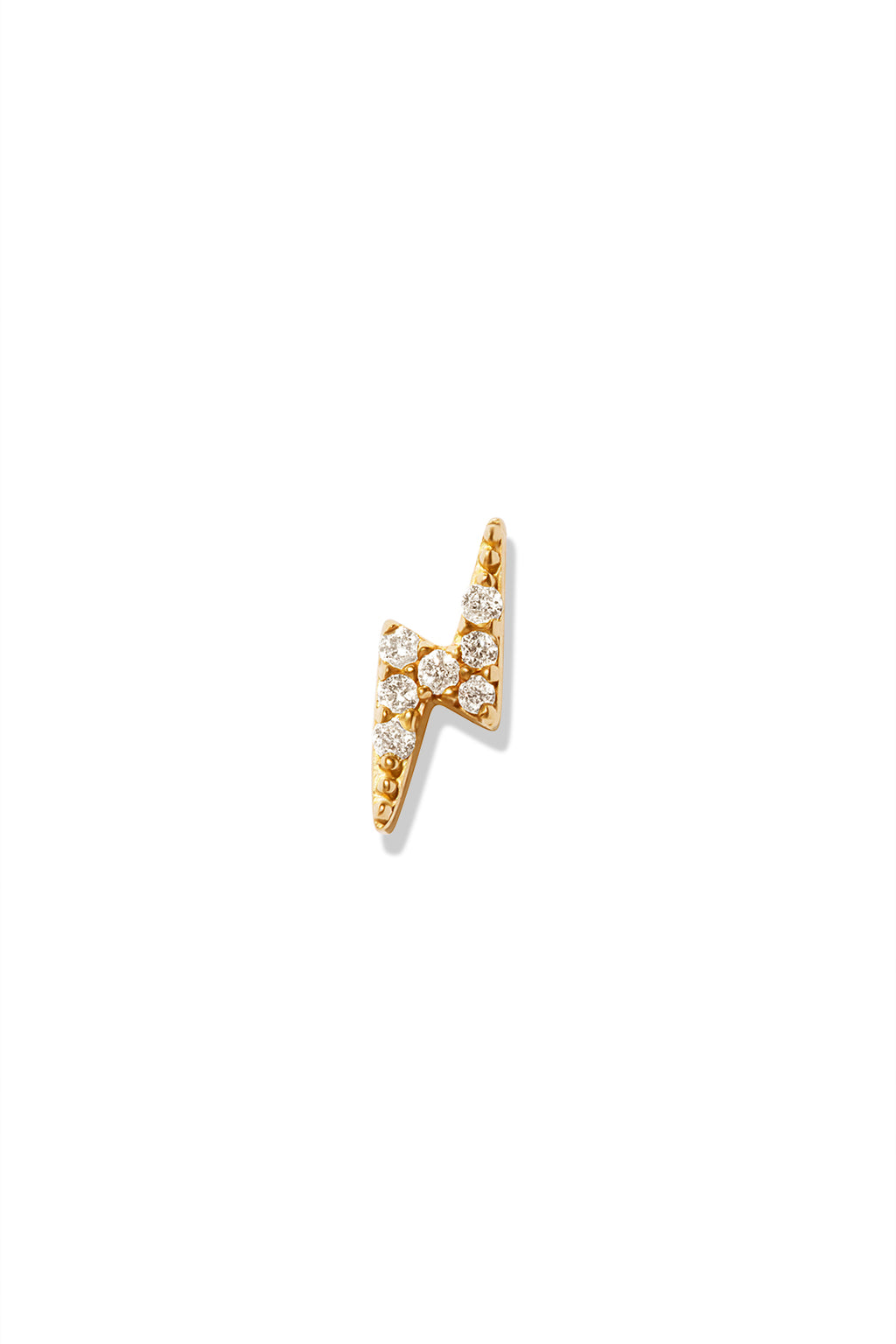 14K BG Thin Lightning Bolt Stud