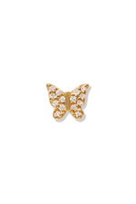 14K BG Tiny Butterfly Stud