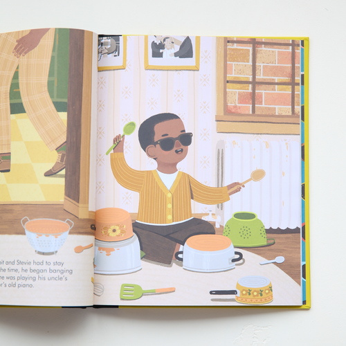 Stevie Wonder book page illustration 